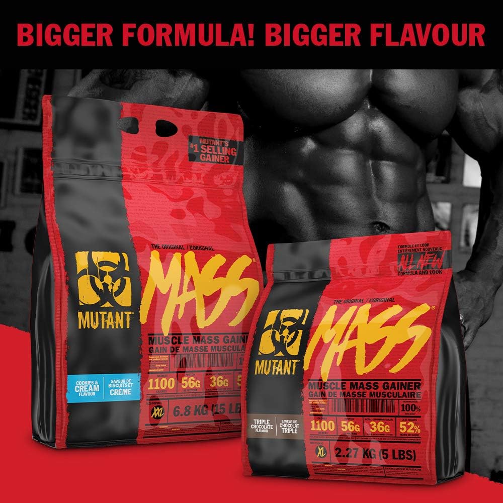 Fit Foods Mutant Mass Triple Chocolate Flavor 2.2 kg - High Calorie Weight Gainer Protein Powder