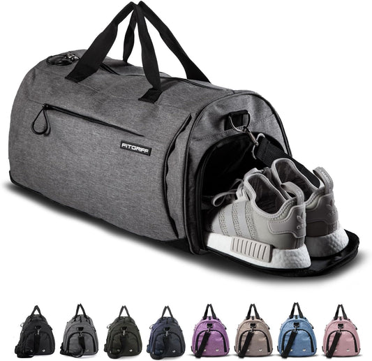 Fitgriff® Unisex Gym Duffle Bag with Shoe & Wet Compartment - Ideal for Travel, Sports, Fitness & Workouts