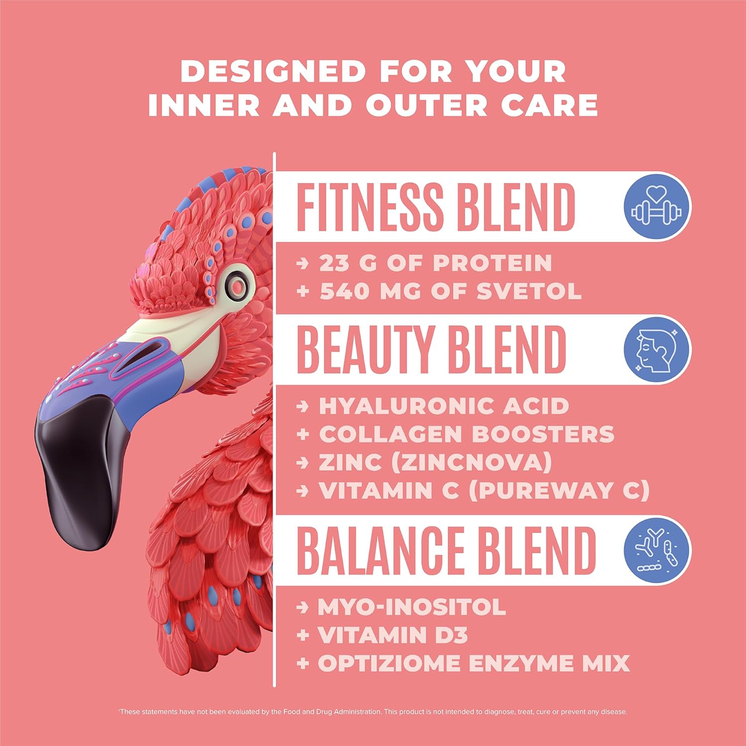 Fitmingo Blueberry Vegan Protein Powder with Inositol, Collagen Boosters, Hyaluronic Acid and Vitamins | Low Carb, Dairy Free, Low Calorie | 23g Plant Based Protein Powder with Myo-Inositol