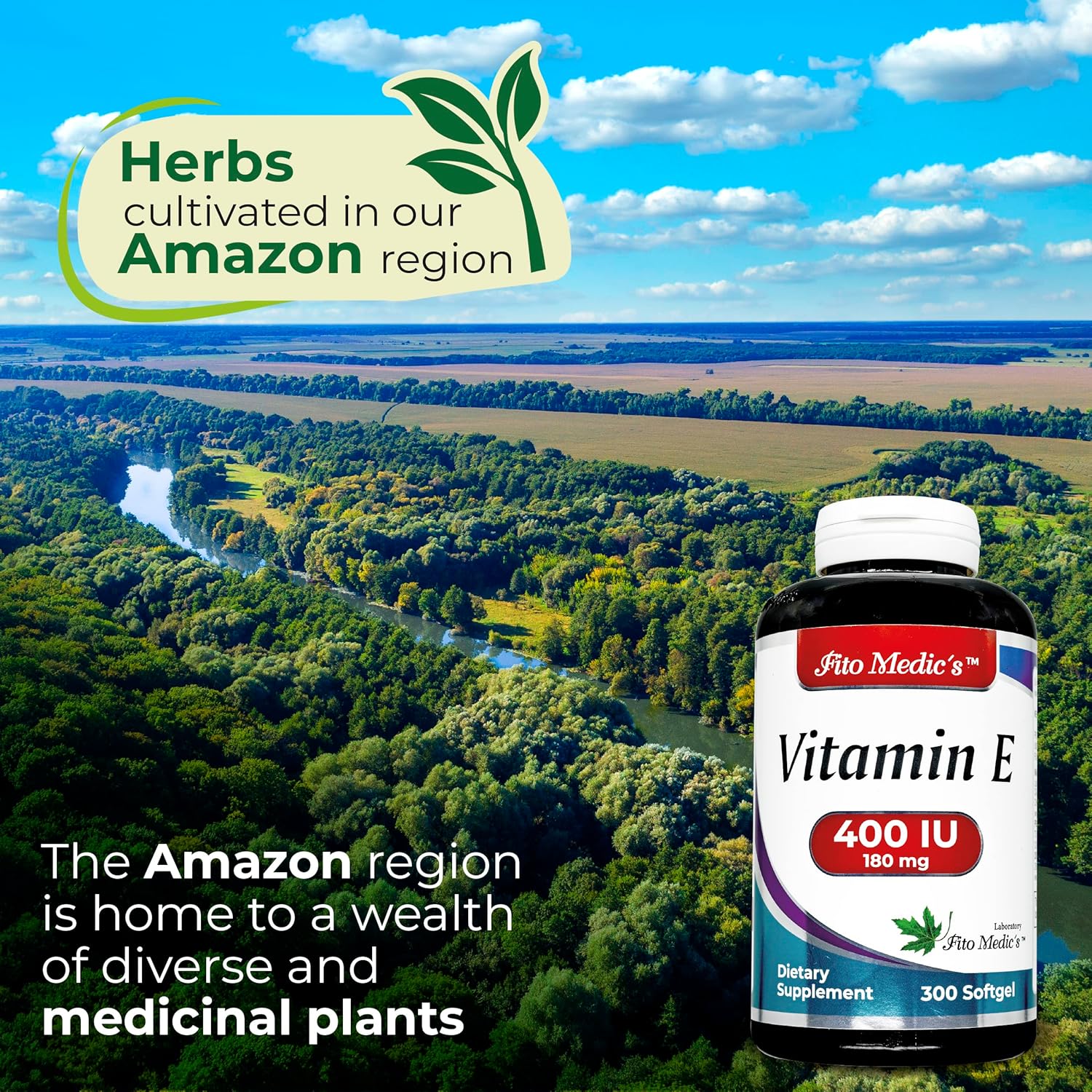 FITO MEDIC'S Lab - 400 IU Vitamin E Softgels for Antioxidant Support - High Absorption Pure Vitamin E Oil - 300 Capsules.
