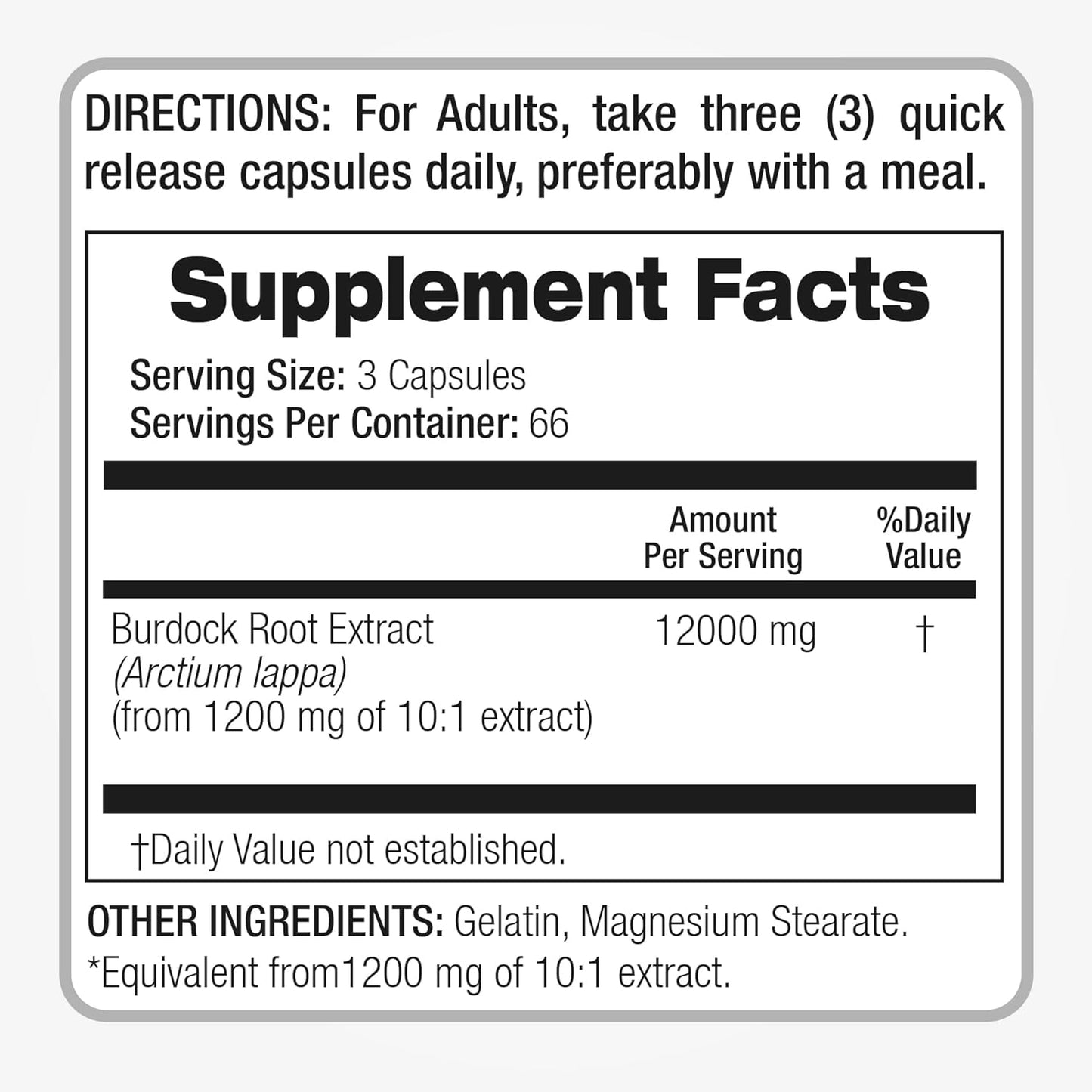 FITO MEDIC'S Lab Burdock Root Organic Capsules - 12000 mg - Ultra High Absorption - Natural Burdock Supplement