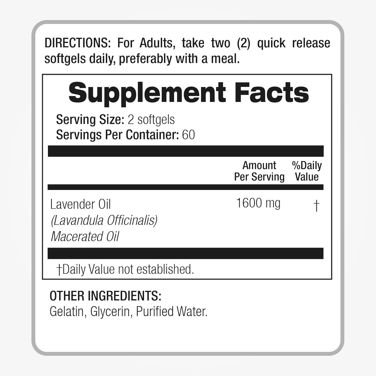 FITO MEDIC'S Lab Lavender Pills 1600mg Soft Gels for Better Absorption - Lavender Extract Capsules with Lavanda Oil