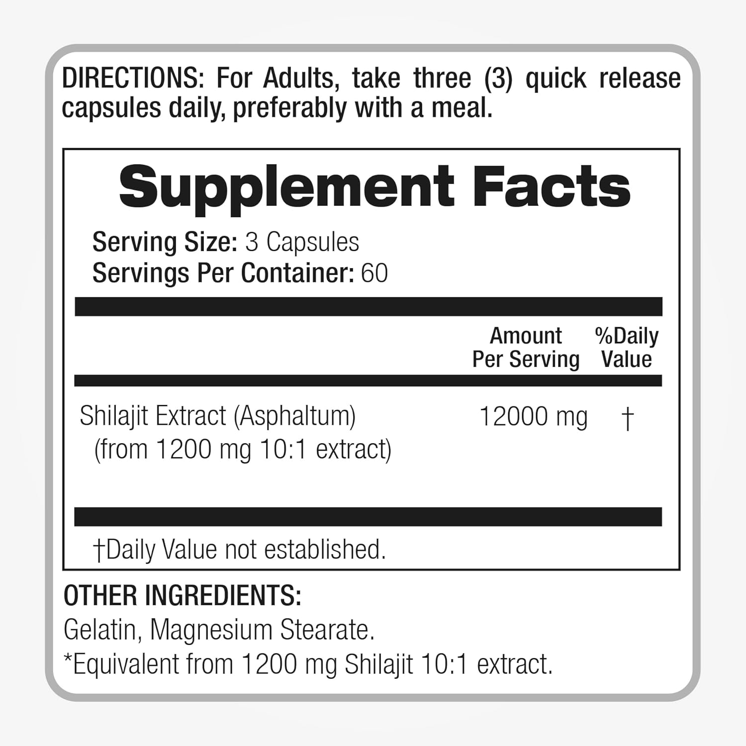 FITOMEDIC's Lab Shilajit Capsules - 180 Capsules, 12000mg, Pure Resin Supplement for Ultra High Absorption