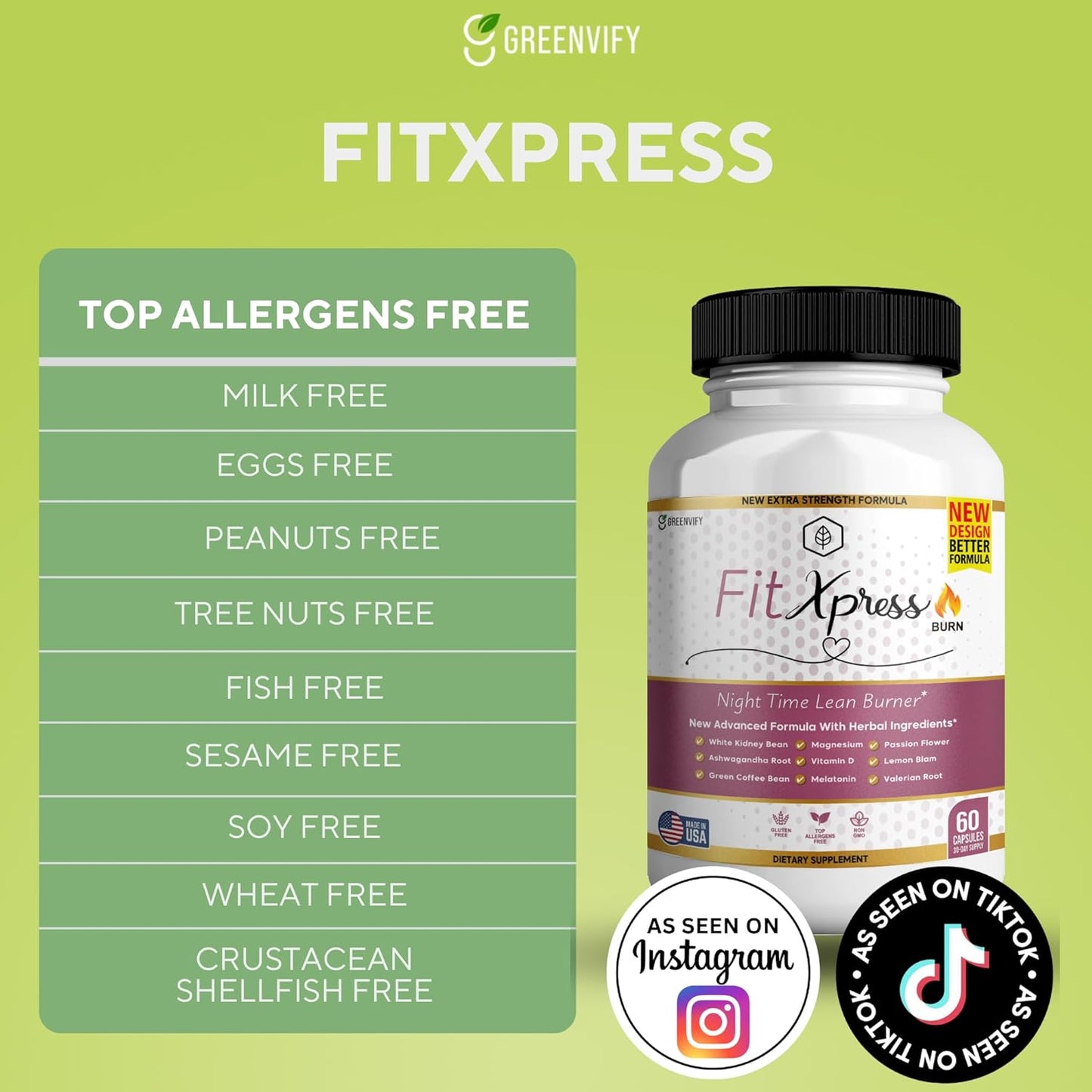 FitXpress Burner Anabolic Recovery & Sleep Aid Supplement with Magnesium & Ashwaganda - Pack of 5