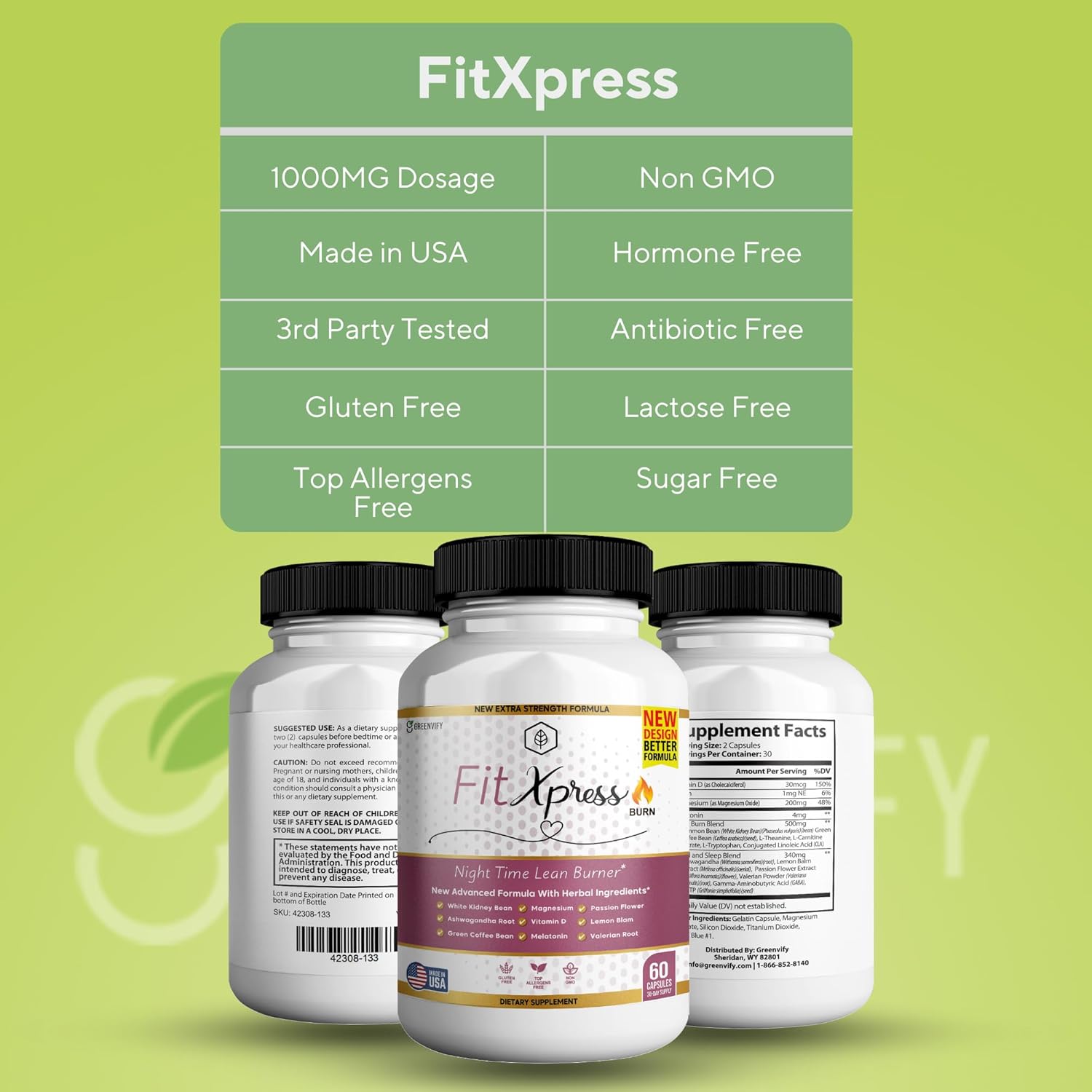 FitXpress Burner Anabolic Recovery & Sleep Aid Supplement with Magnesium & Ashwaganda - Pack of 5