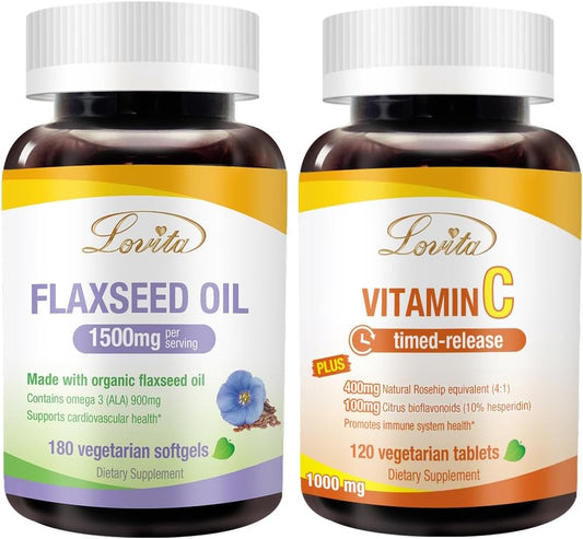 Flaxseed Oil and Vitamin C Bundle for Improved Nutrition and Well-Being