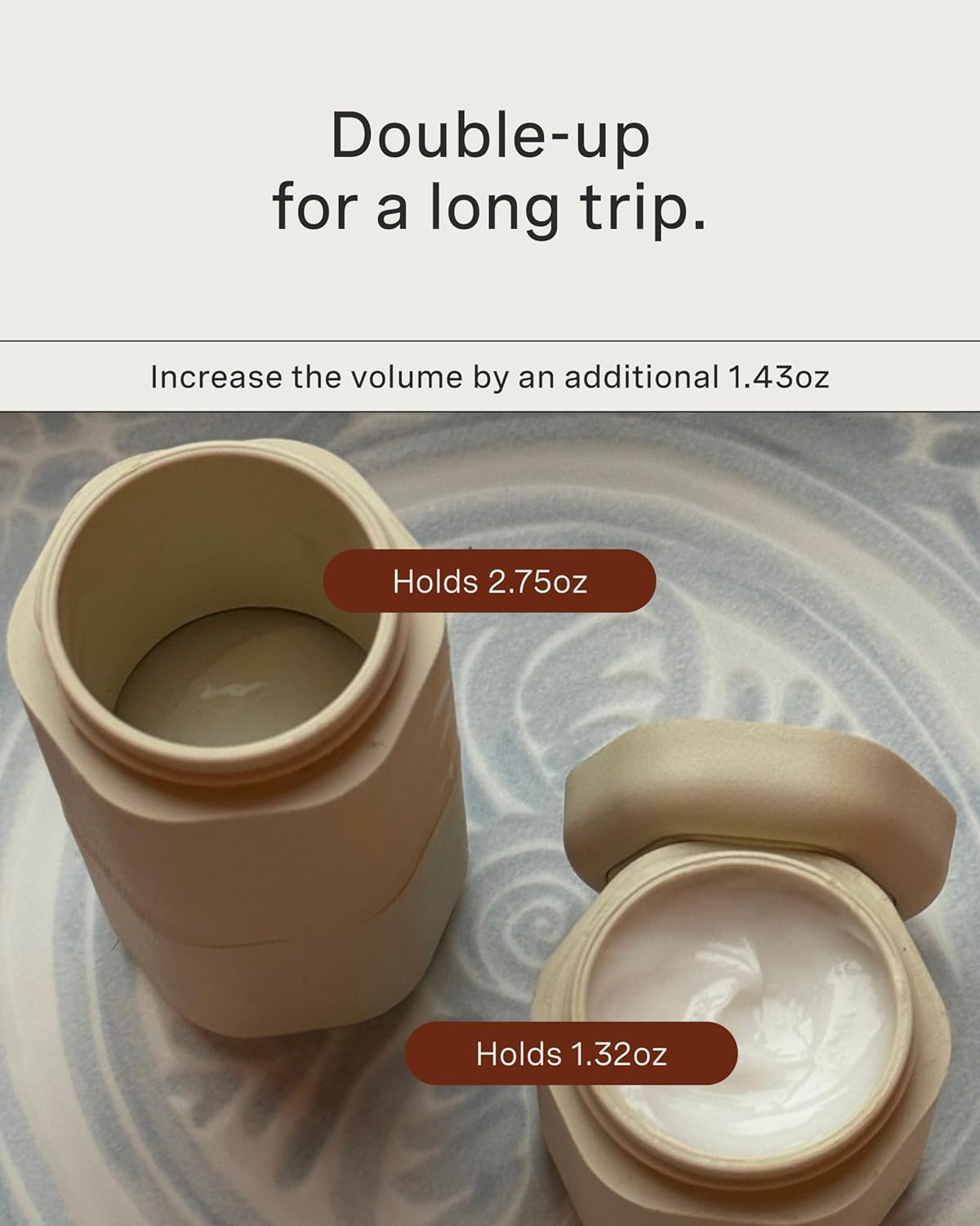 Flex Capsule Container Cadence Extender - 3 Pack Sand - Adds 1.43 Fl Oz Each