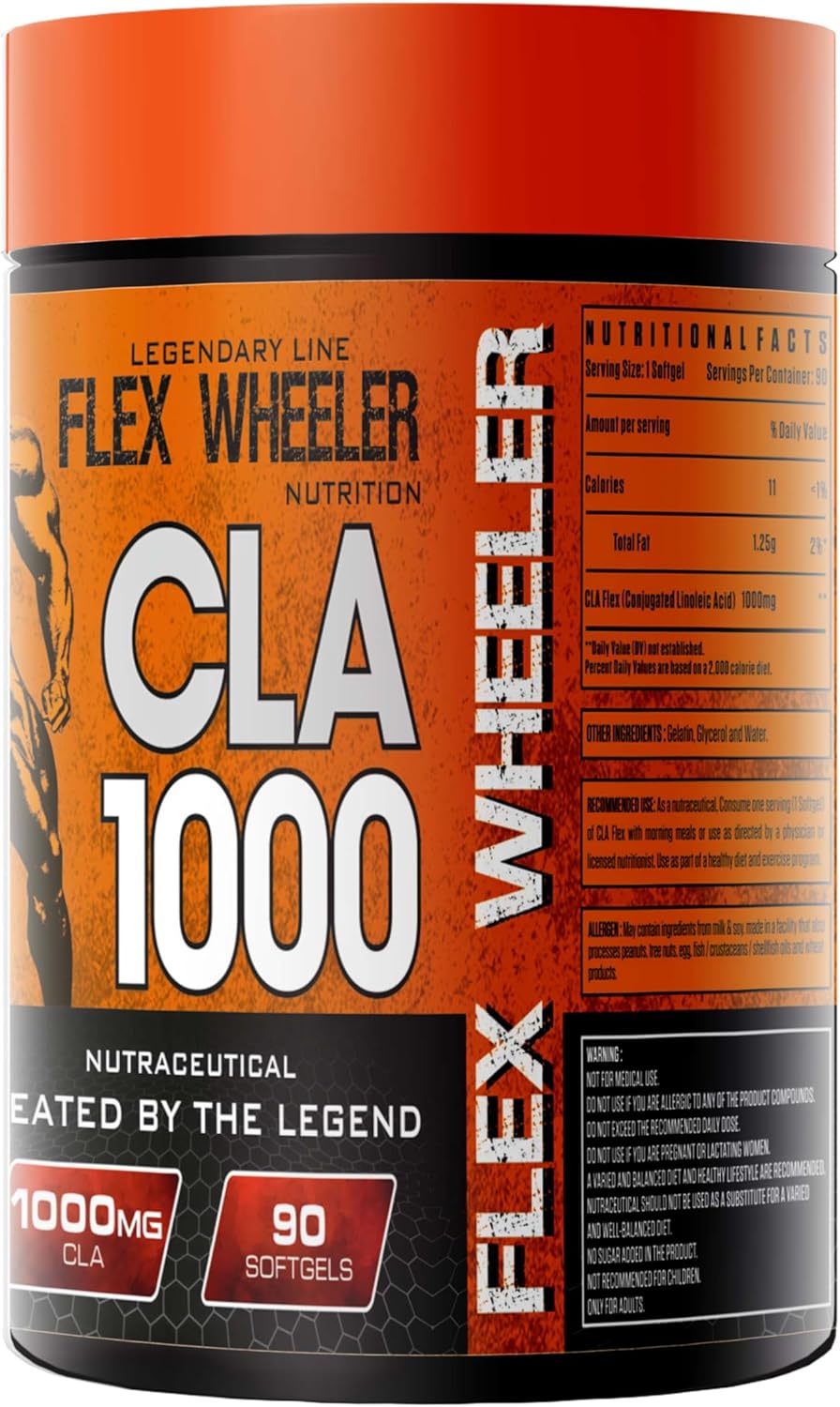Flex Wheeler CLA 1000mg Supplement - 90 Softgels for 90 Servings