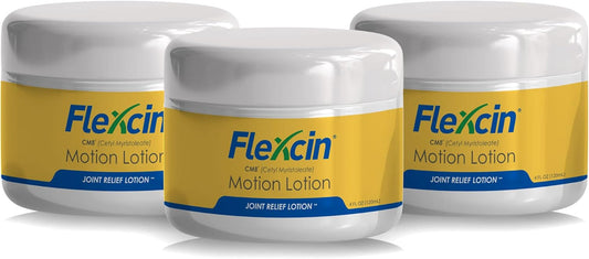 Flexcin with CM8 Motion Lotion 3 Pack - 4 oz Jar for Joint Pain Relief