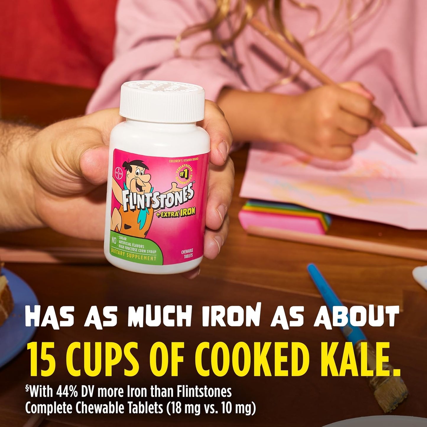 Flintstones Chewable Kids Multivitamin with Vitamin C, D, B12 & Iron for Toddlers - 90 Count (Pack of 2)