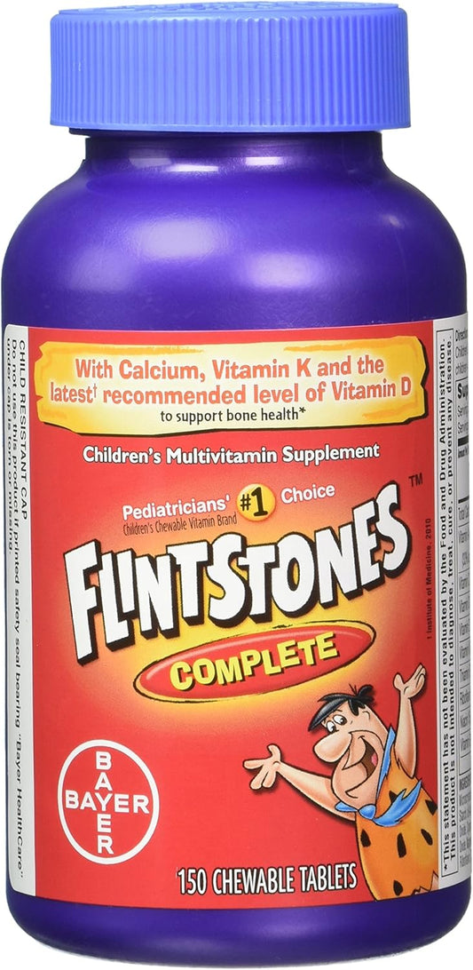 Flintstones Chewable Kids Vitamins with Iron, Calcium, Vitamin C & D, 300 Count - Pack of 2 Bottles