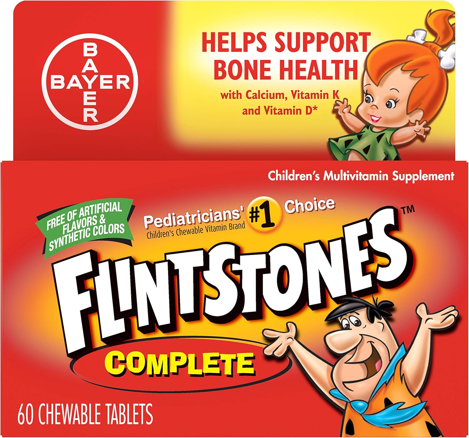 Flintstones Complete Children's Multivitamin Supplement Chewable Tablets - 60 Count Size