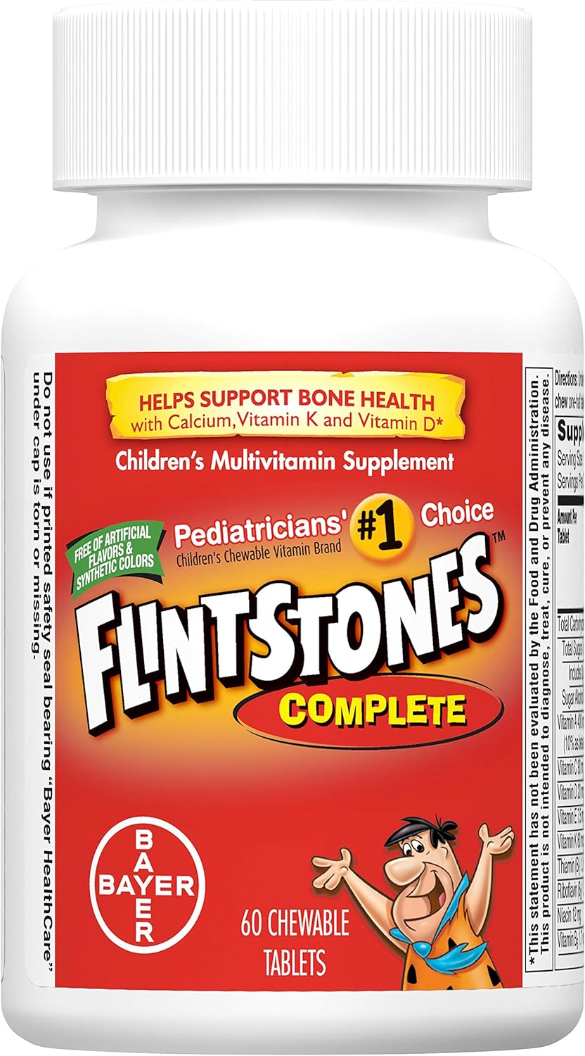 Flintstones Complete Children's Multivitamin Supplement Chewable Tablets - 60 Count Size