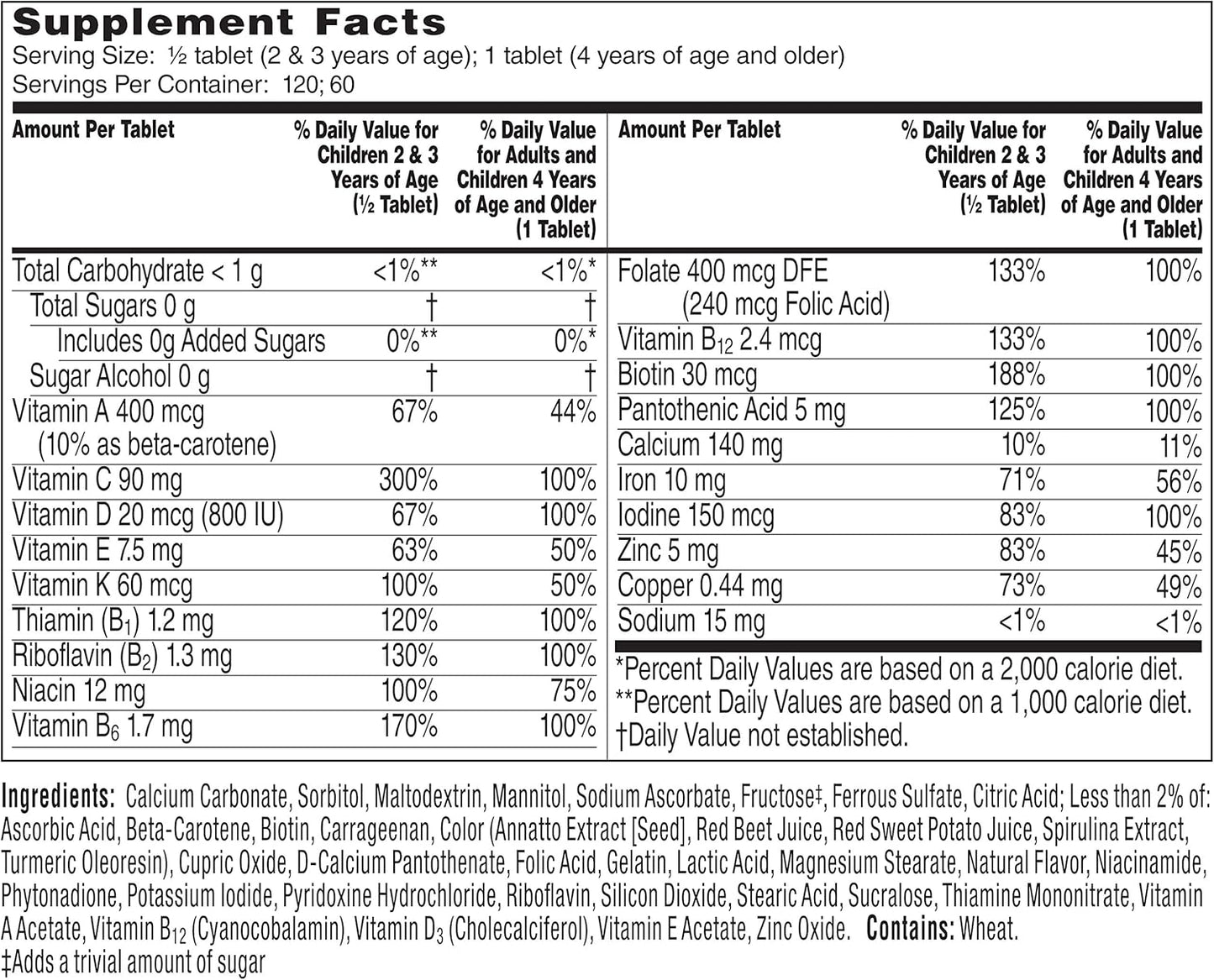 Flintstones Complete Children's Multivitamin Supplement Chewable Tablets - 60 Count Size