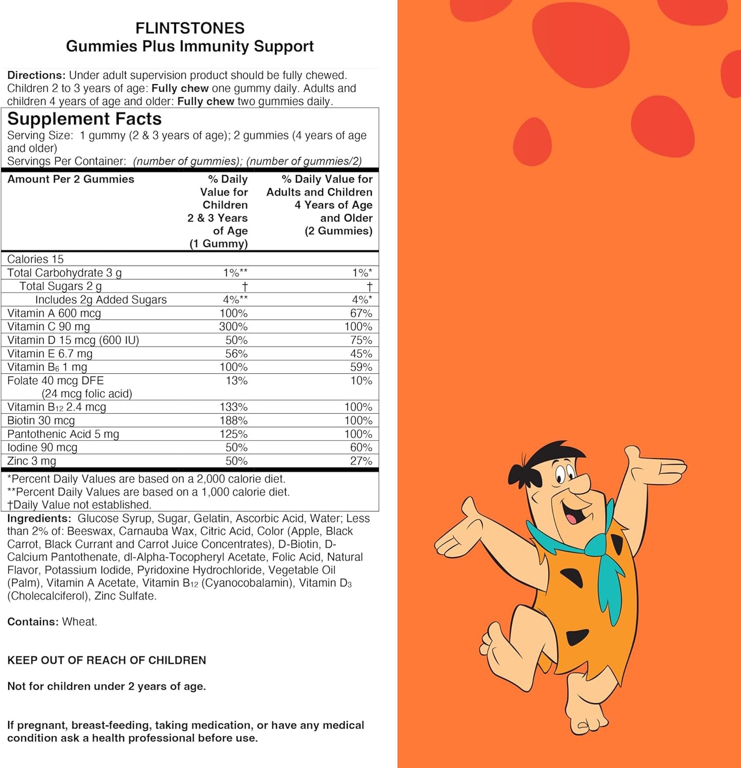 Flintstones Gummies Kids Vitamins with Immunity Support, 150ct Orange - Multivitamin for Kids and Toddlers with Vitamin C, D, B12, Zinc
