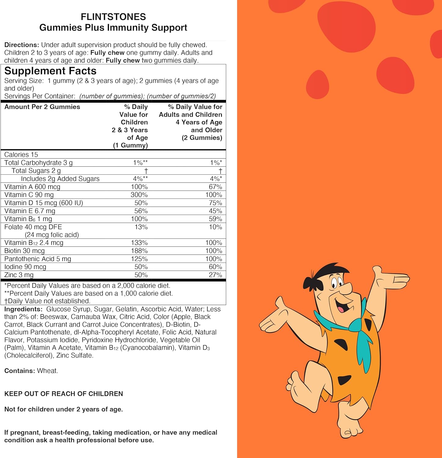 Flintstones Gummies Kids Vitamins with Immunity Support, 150ct Orange - Multivitamin for Kids and Toddlers with Vitamin C, D, B12, Zinc