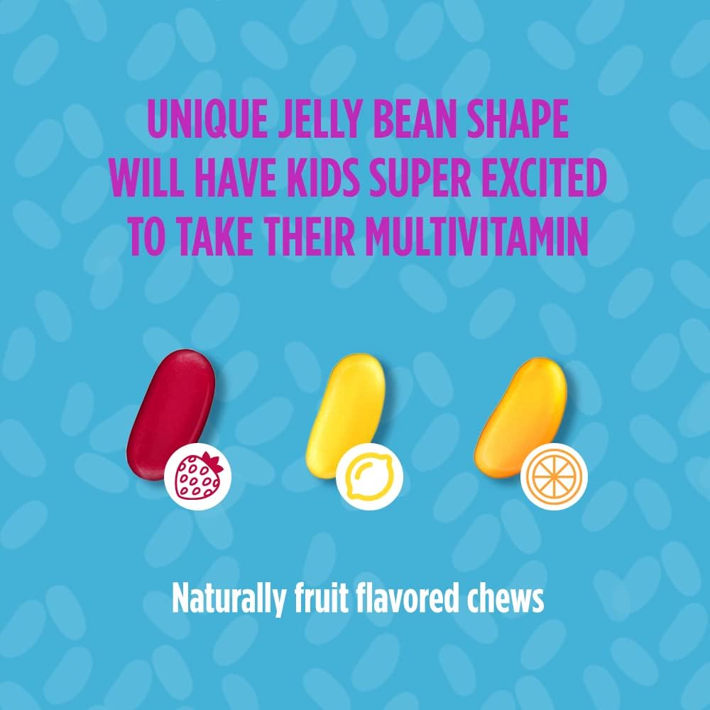 Flintstones SuperBeans Kids Multivitamin with Immunity Support - 90 Fruit Flavored Vegetarian Jelly Bean Chews, A,D,Iodine,Zinc for Healthy Growth