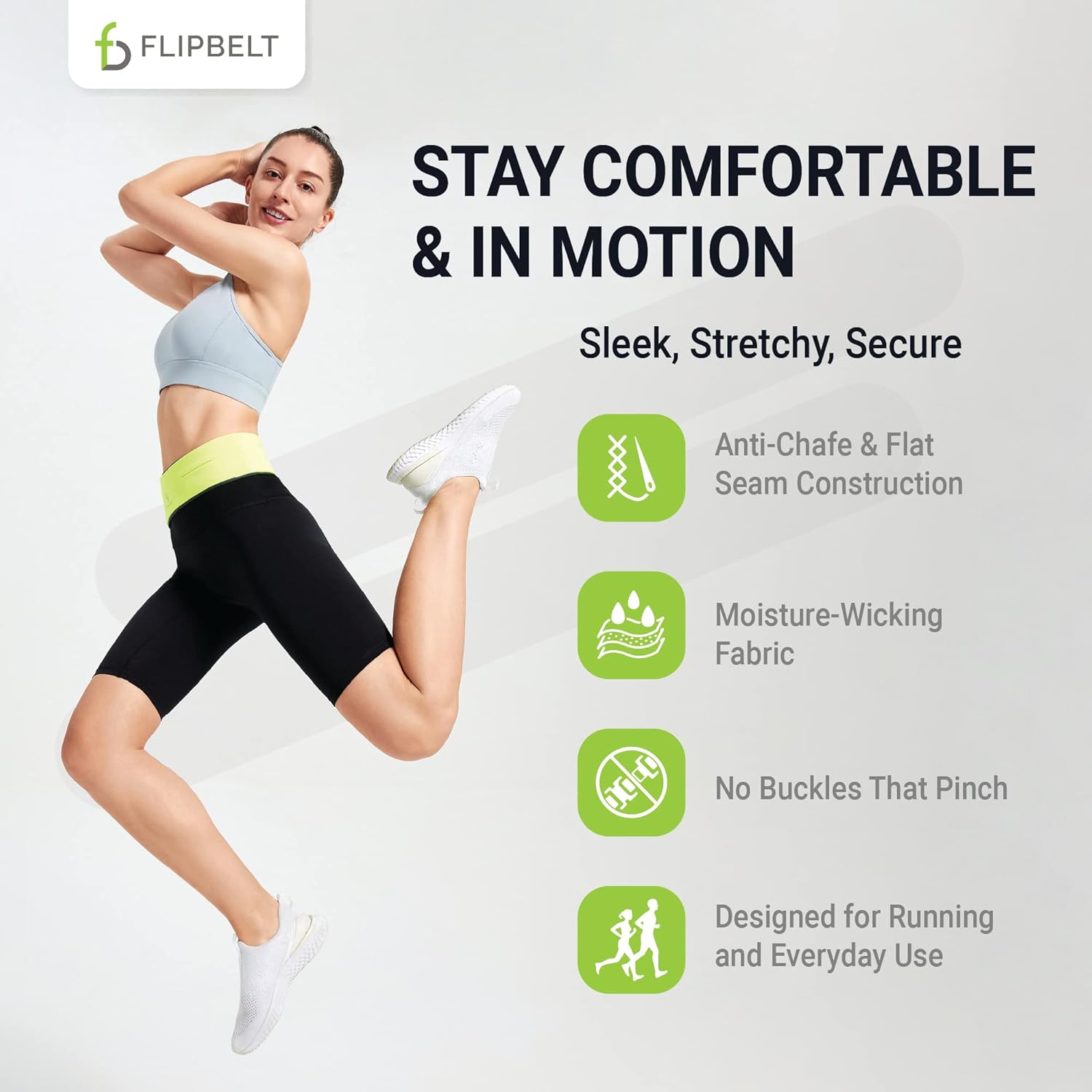 FlipBelt Classic Running Belt - Comfortable Fanny Pack for Men and Women by USA Brand