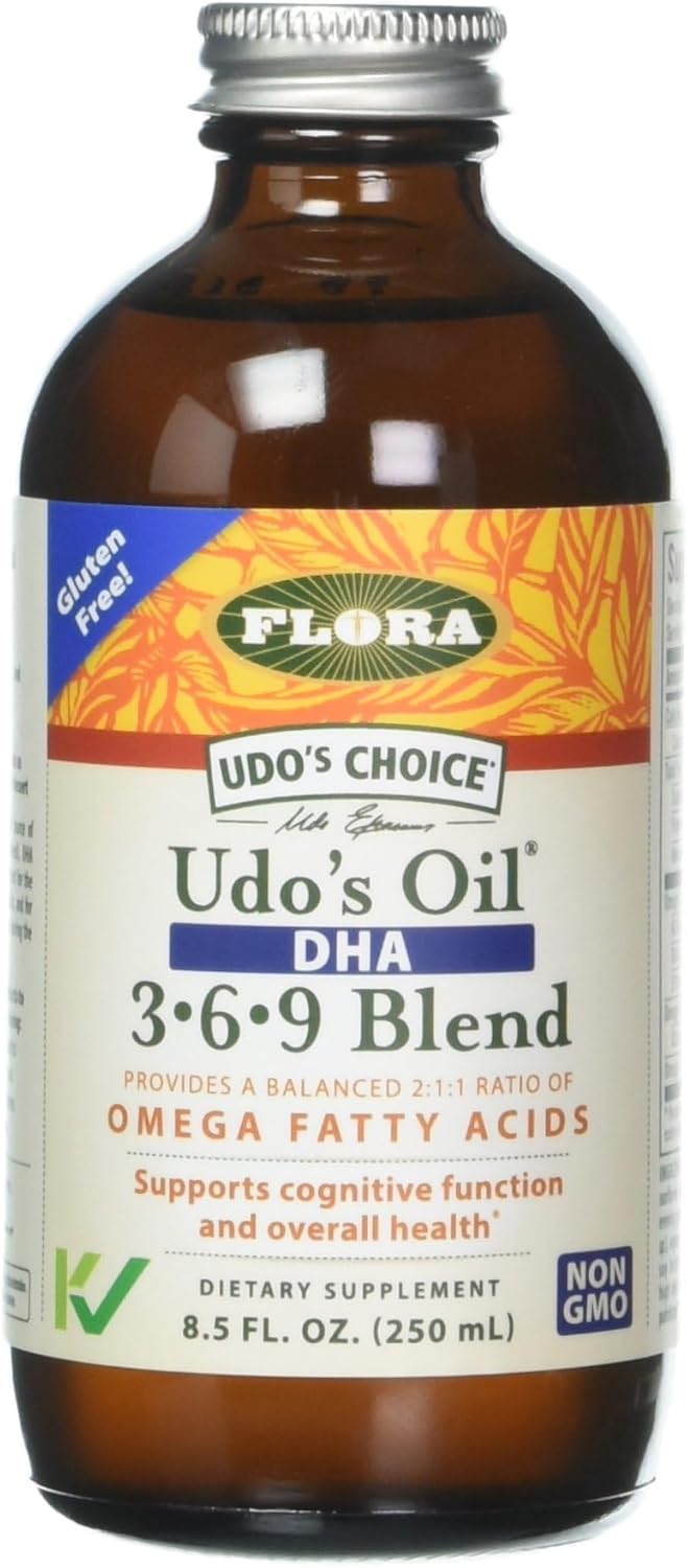 Flora Udo's Choice Omega 369 Oil Blend with DHA, Supports Cognitive Function, Overall Health- 8.5 fl.oz.