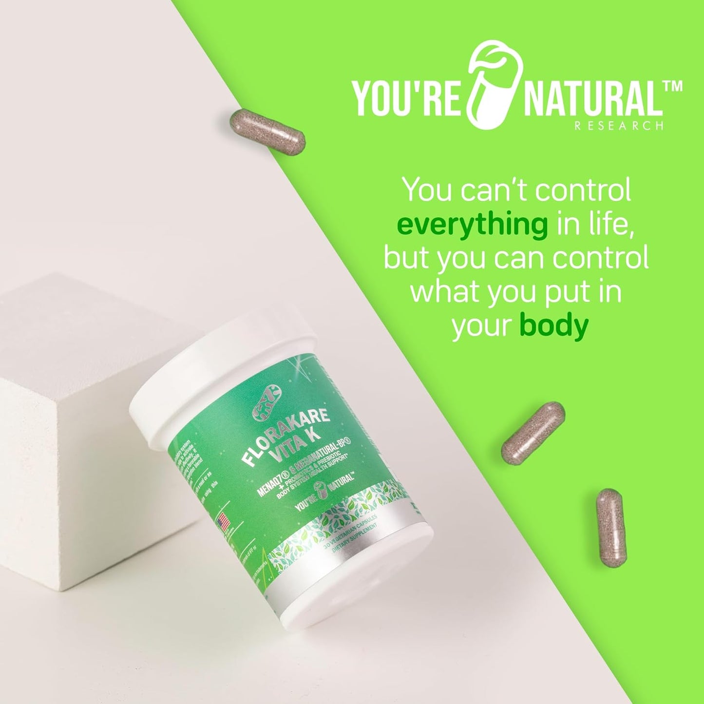 Florakare Seniors Premium All In One Supplement for Bone Health, Blood Flow, Digestive Support - Vitamin K2, Grape Seed Extract, Probiotics - 30 Day Supply