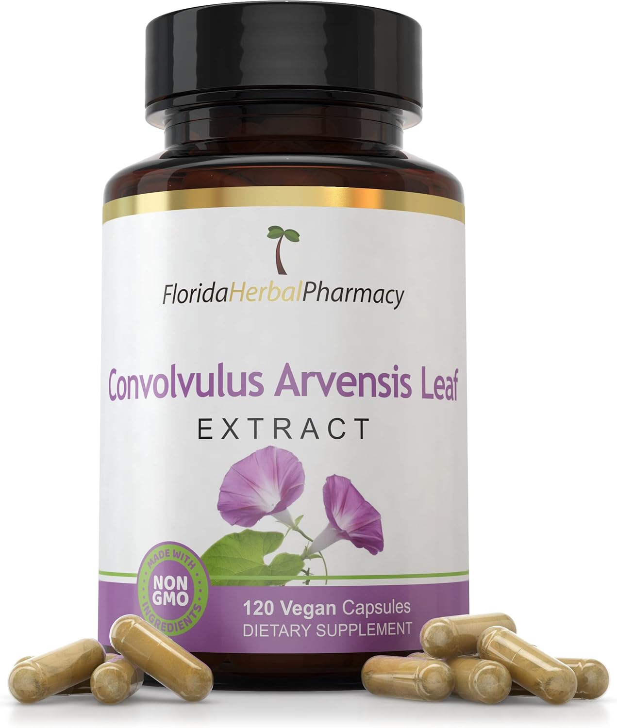 Florida Herbal Pharmacy Convolvulus Arvensis Leaf Extract Capsules - 120 Capsules, 500mg per Capsule, 10:1 Extract Ratio, 1000mg Serving Size.