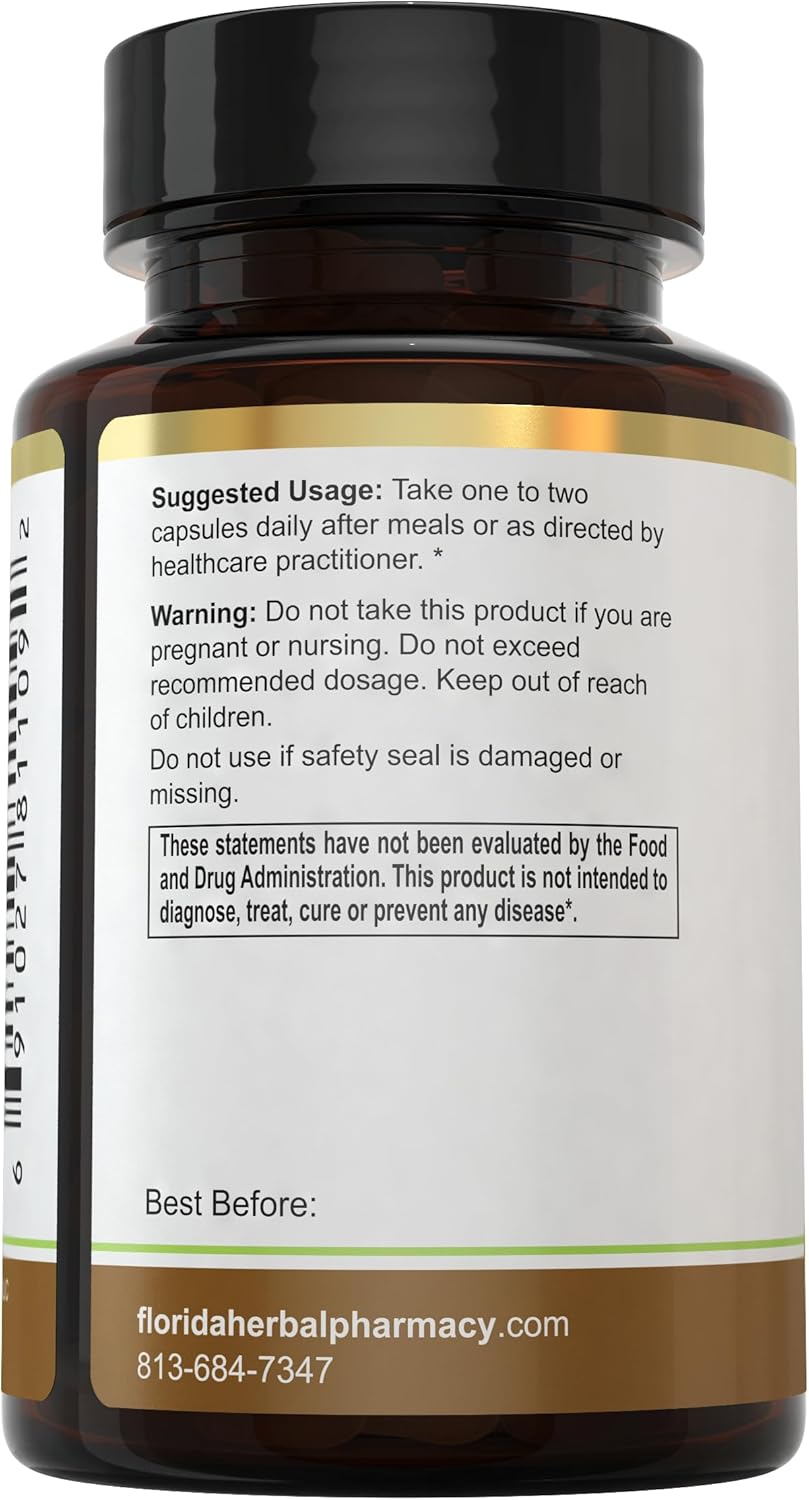 Florida Herbal Pharmacy Fucoidan Extract Capsules - 10:1 Concentration (120 Capsules, 500mg) - High Potency Formula for Immune Support