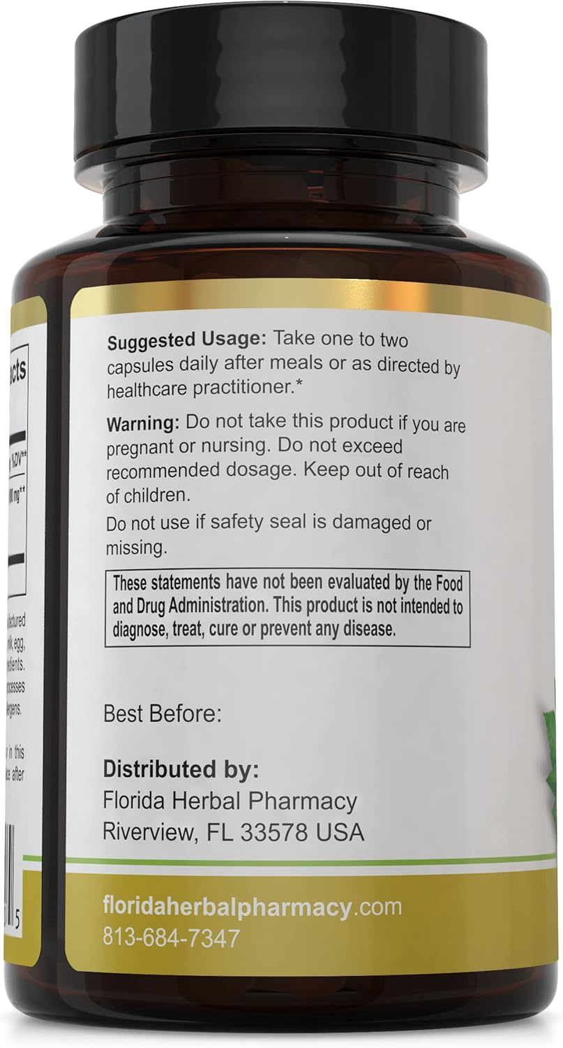 Florida Herbal Pharmacy Japanese Ashitaba Leaf Extract Capsules - 120 Capsules (500mg) - High Potency 10:1 Extract - Natural Health Support