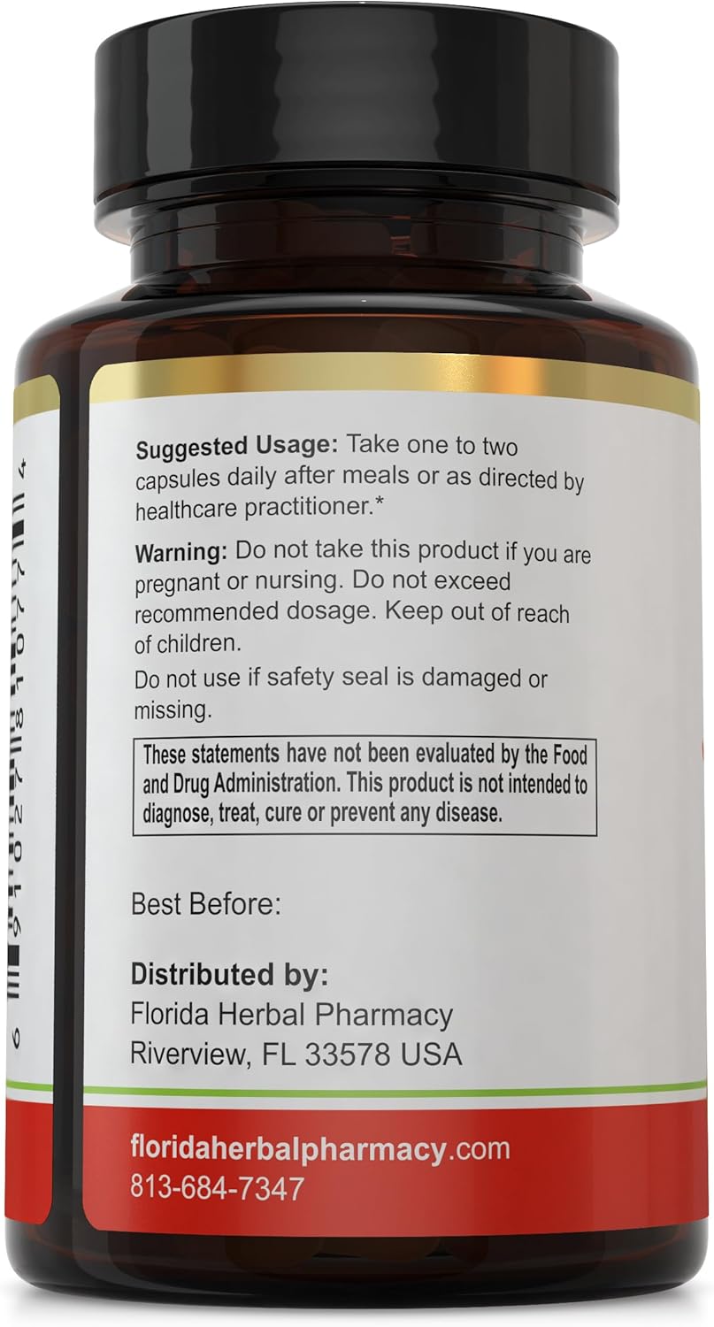 Florida Herbal Pharmacy Jujube Fruit Extract Capsules - 10:1 Extract Ratio, 120 Capsules, 500mg per Capsule, 1000mg Serving Size