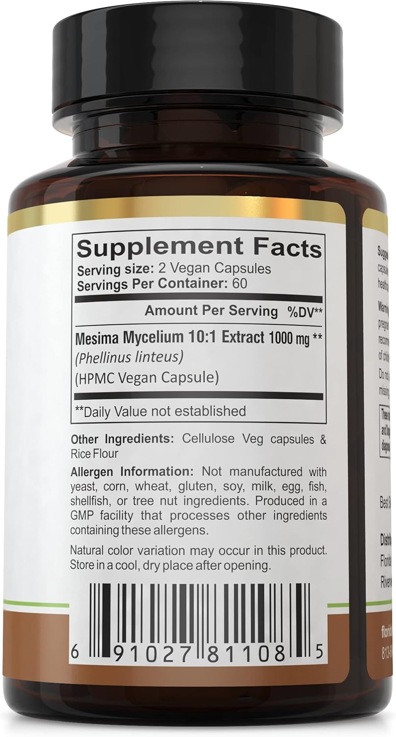 Florida Herbal Pharmacy Mesima Extract Capsules 10:1 - 120 Capsules, 500mg Each - Immune Support Supplement