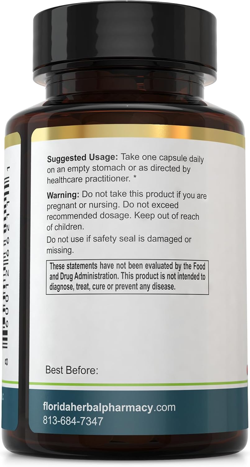 Florida Herbal Pharmacy SAM-e Supplement Capsules - 120 Capsules, 500mg per Capsule, High-Quality S-Adenosylmethionine