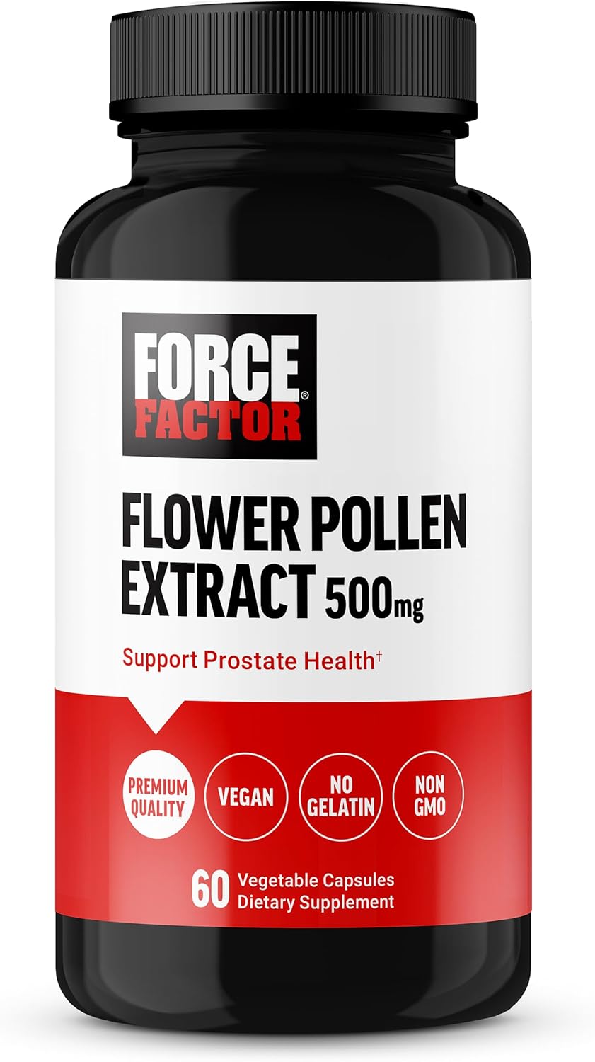 Flower Pollen Prostate Support Supplement for Men - 500mg Capsules, Vegan & Non-GMO - 60 Capsules