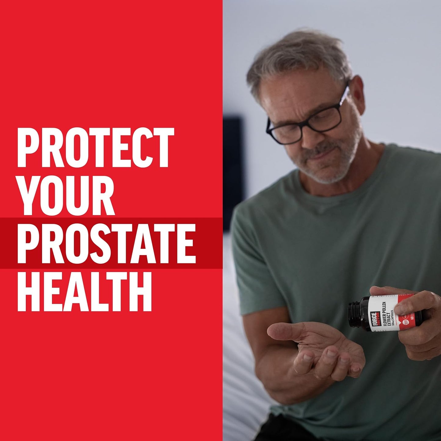 Flower Pollen Prostate Support Supplement for Men - 500mg Capsules, Vegan & Non-GMO - 60 Capsules