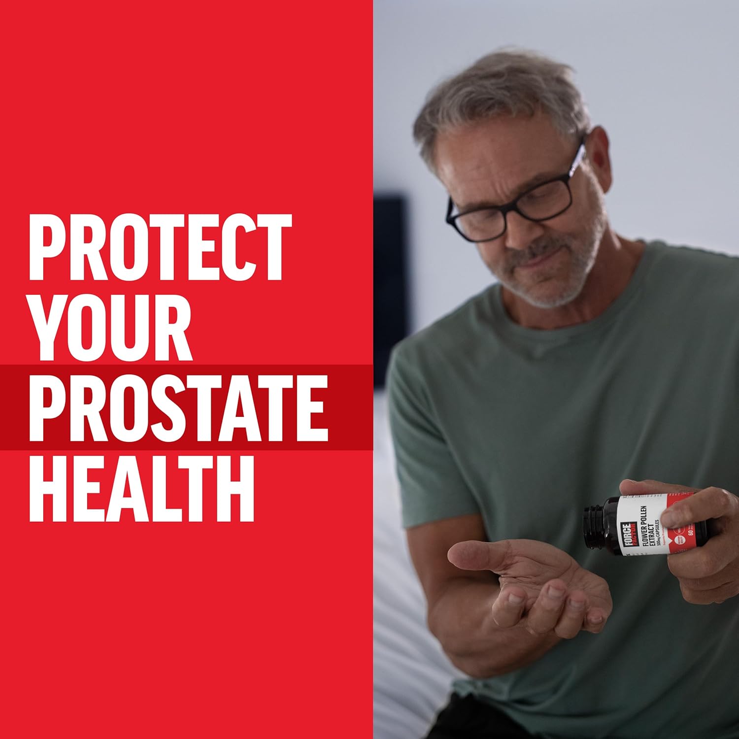 Flower Pollen Prostate Support Supplement for Men - 500mg Capsules, Vegan & Non-GMO - 60 Capsules