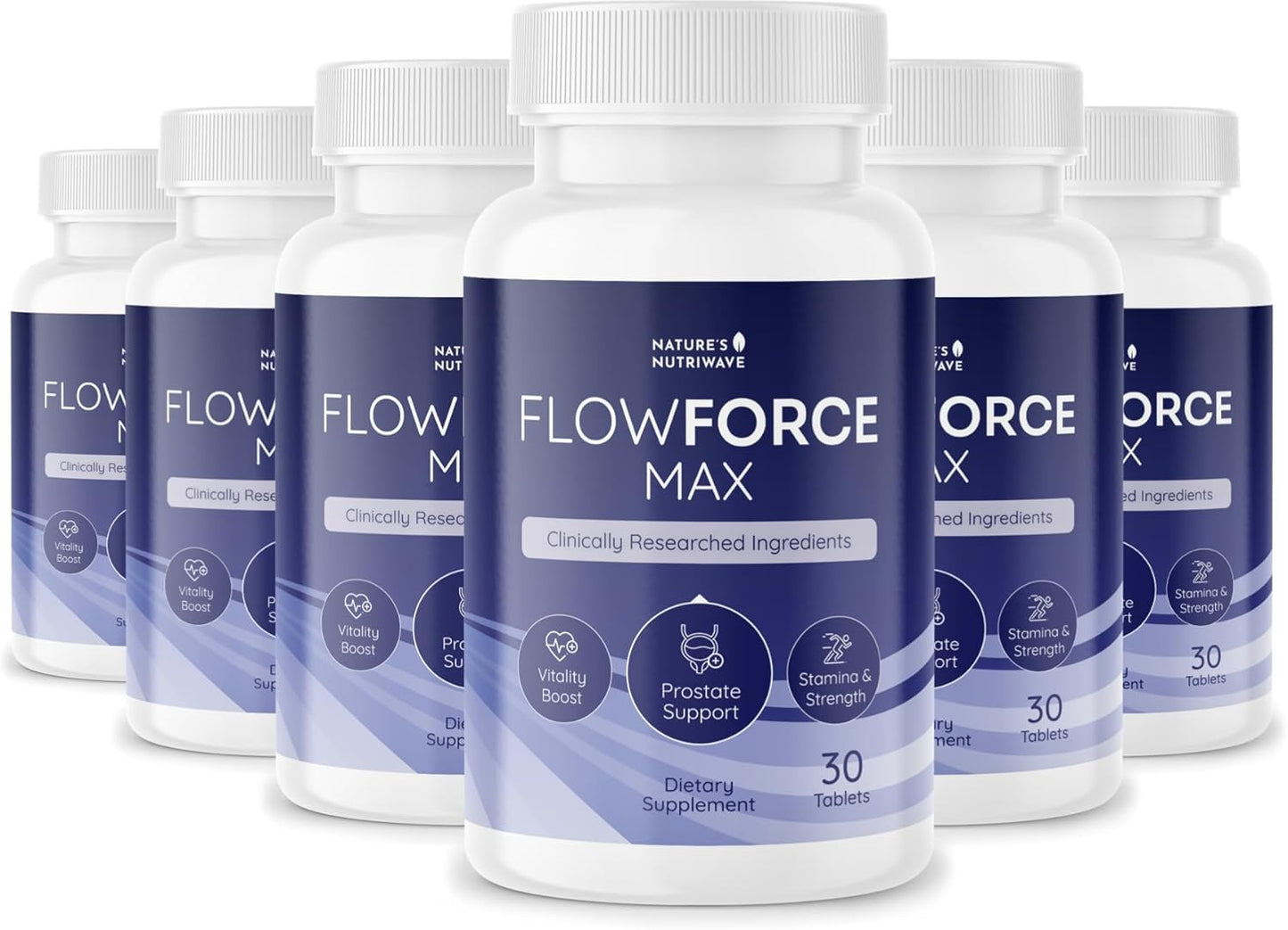 FlowForceMax Herbal Prostate Health Supplements for Men - Saw Palmetto Prostate Support - 30 Tablets, 6 Month Supply
