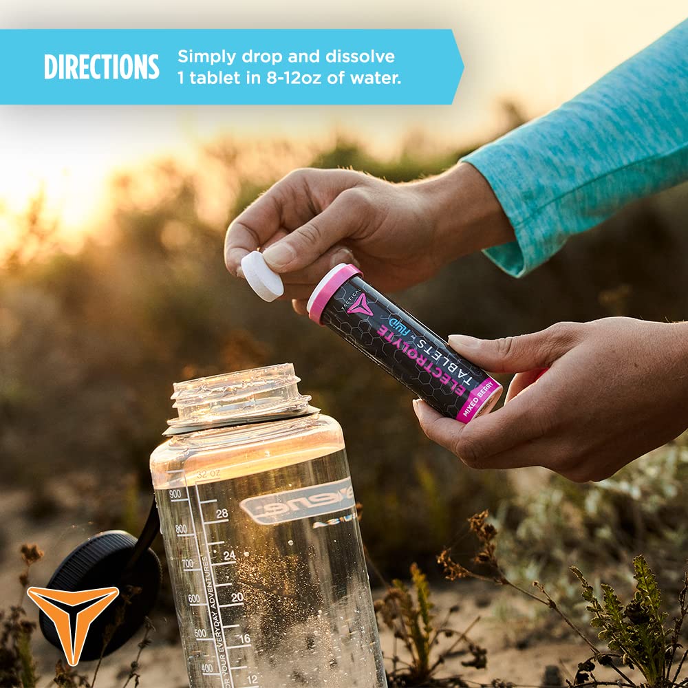 Fluid Tactical Effervescent Hydration Tablets - Electrolyte Replacement for Dehydration Prevention - 4 Pack, 40 Servings - Variety Pack