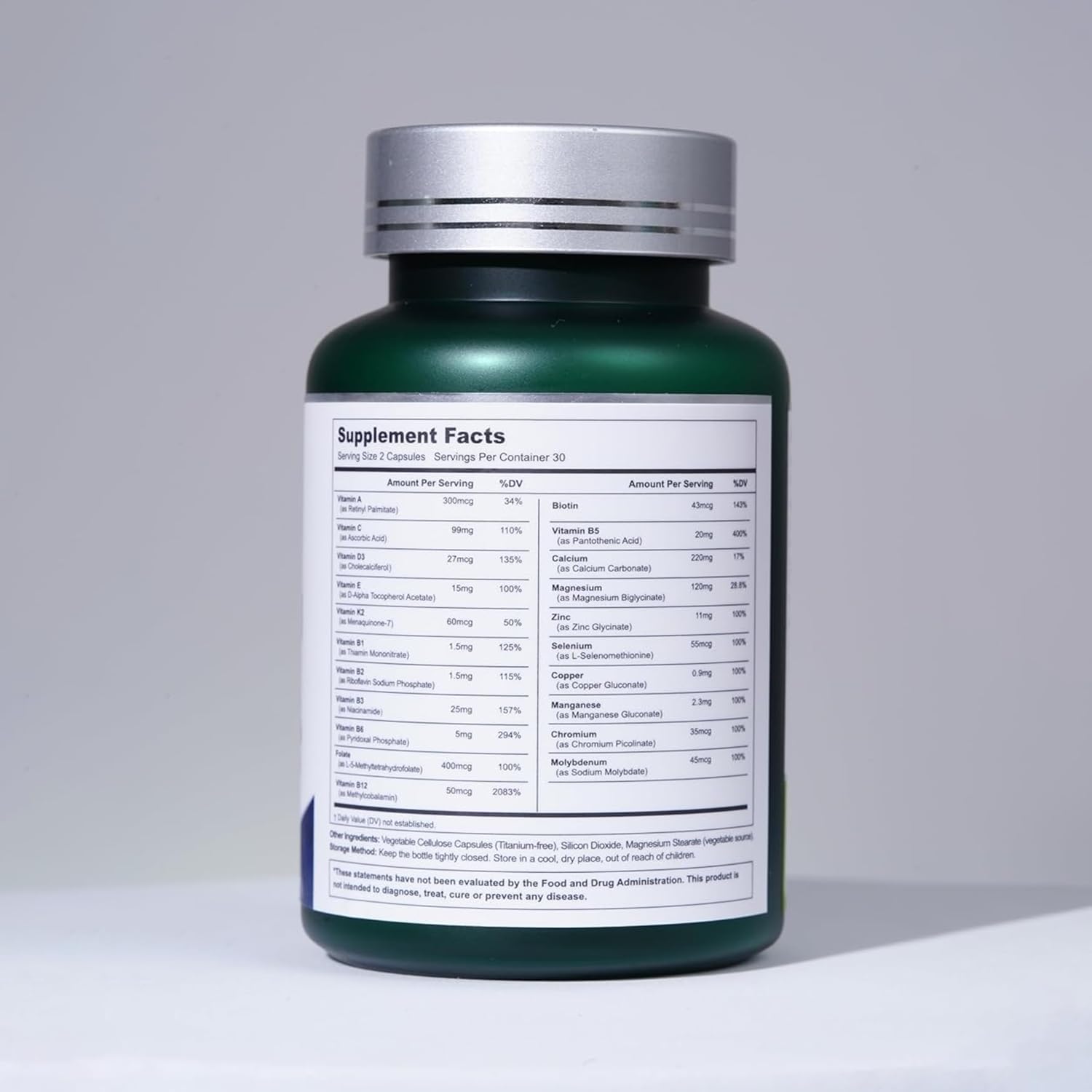 Flynew 21 Vitamins and Minerals Multivitamin Supplement for Vision, Immune, Bone, Liver Support - 60 Capsules