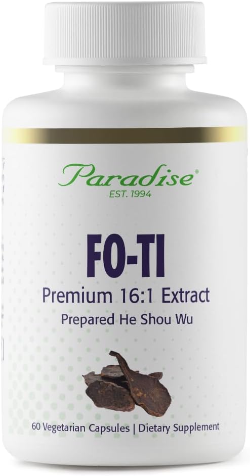 Fo Ti & He Shou Wu Root Extract Capsules for Hair & Skin Health, 60 Vegetarian Capsules, Gluten-Free by Paradise Herbs