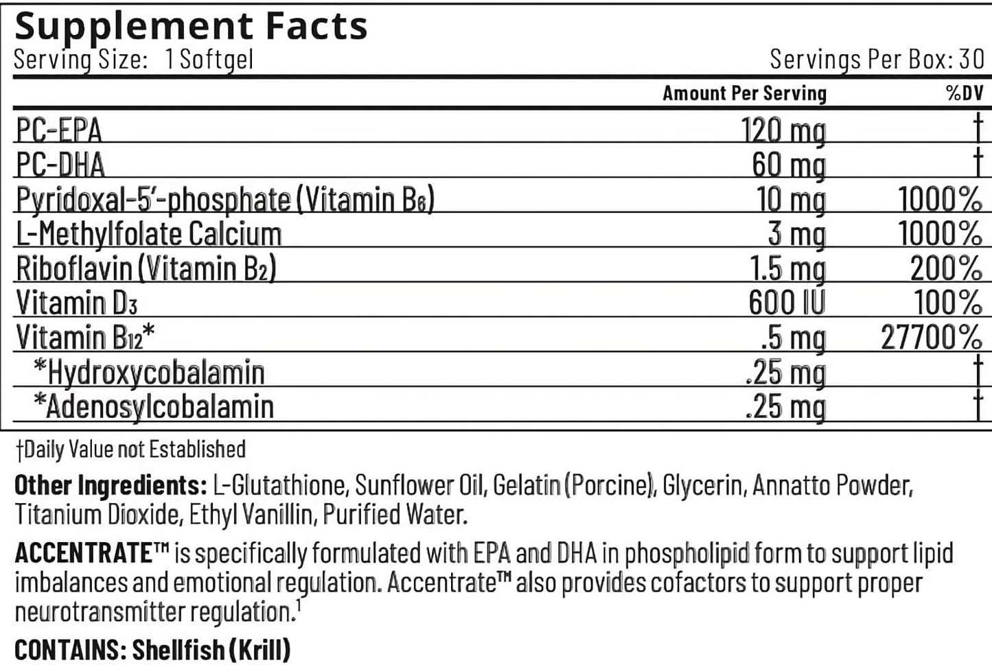 Focus Brain Supplement for Kids - Enhances Cognitive Function and Mental Clarity - 30 Softgels for 1 Month