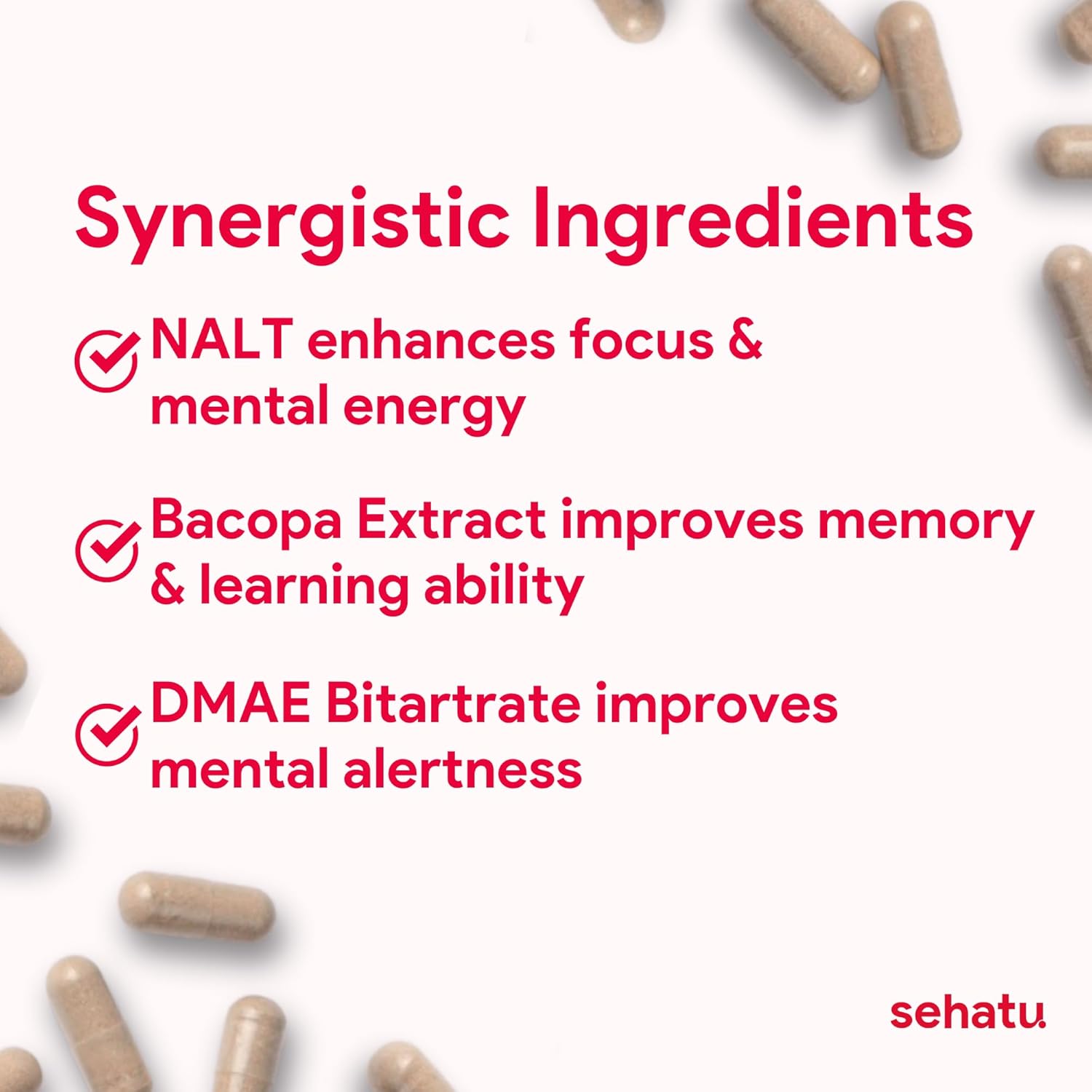 Focus Plus Cognitive Performance Enhancer with N-Acetyl L-Tyrosine, DMAE Bitartrate, GABA, Glutamic Acid | Improve Focus, Memory, Brain Health | 60 Count