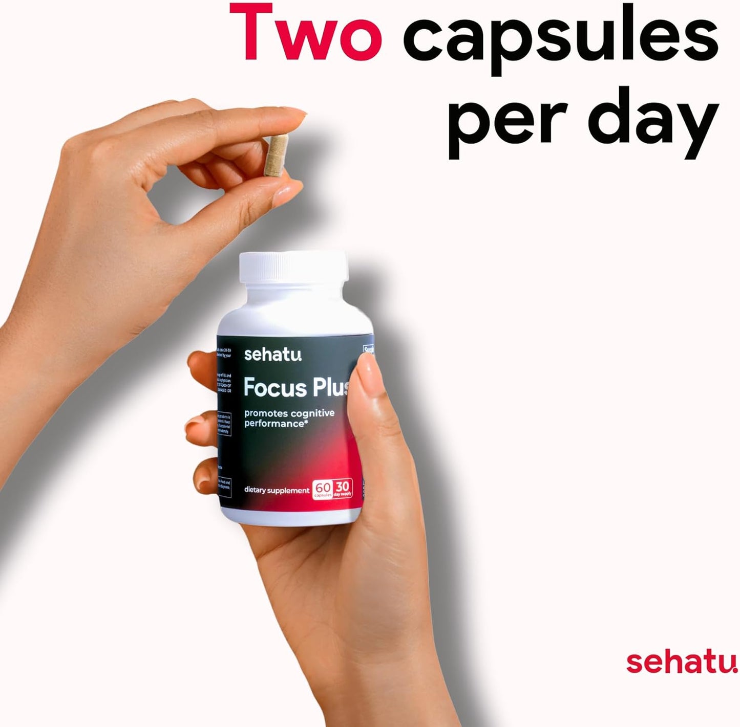 Focus Plus Cognitive Performance Enhancer with N-Acetyl L-Tyrosine, DMAE Bitartrate, GABA, Glutamic Acid | Improve Focus, Memory, Brain Health | 60 Count