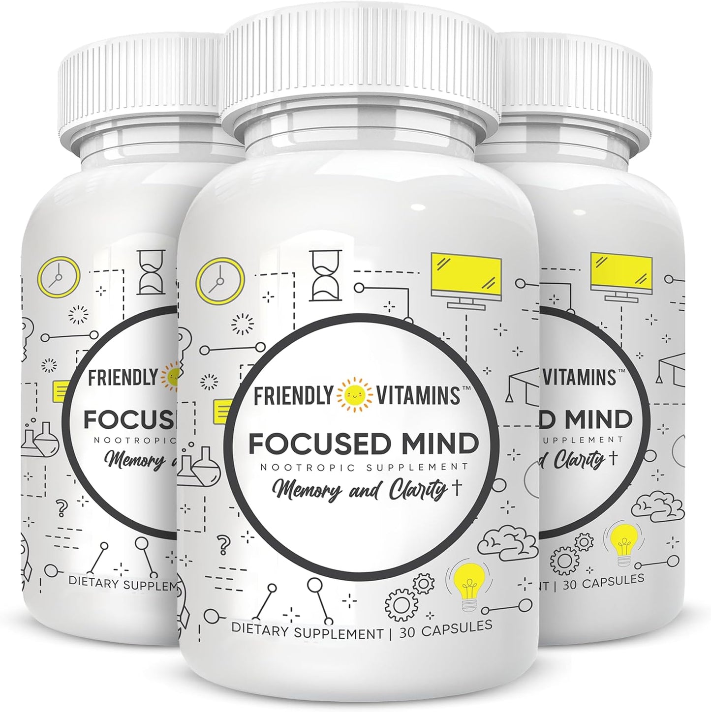 Focused Mind: Brain Health Supplements for Adults - Memory Vitamins, Nootropic for Mental Clarity and Concentration