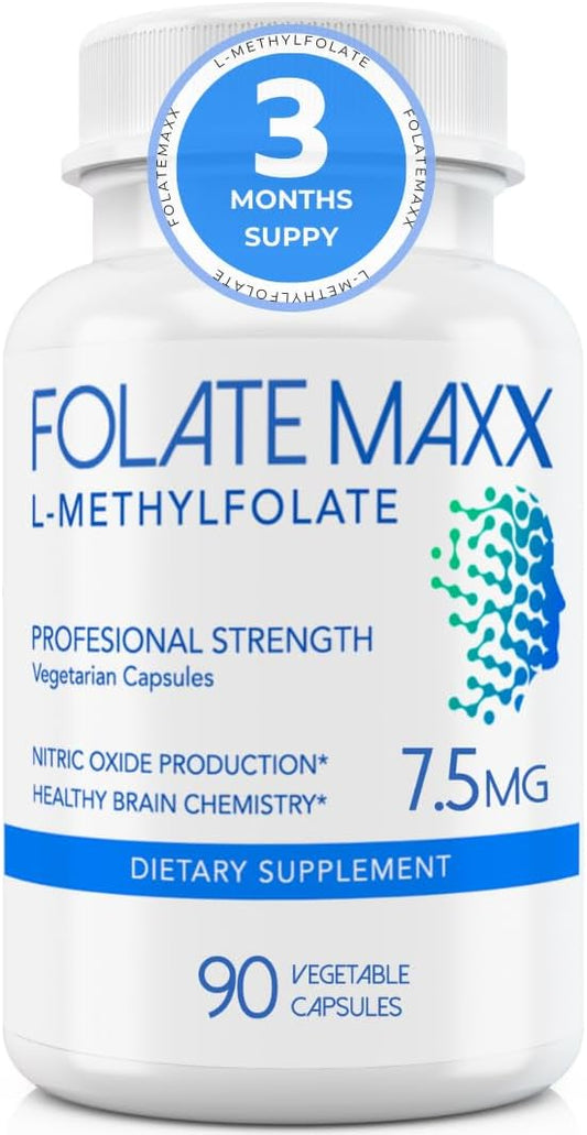 FolateMaxx L-Methylfolate 7.5 mg Professional Active Folate Capsules - 90 Count
