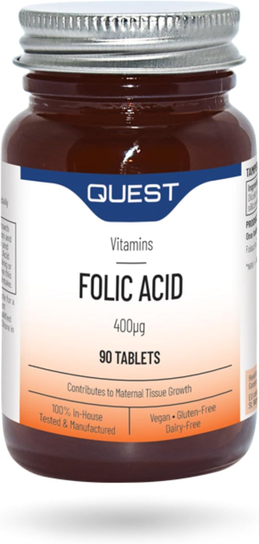 Folic Acid Supplement 400Mcg - 90 Tablets for Overall Health and Wellness