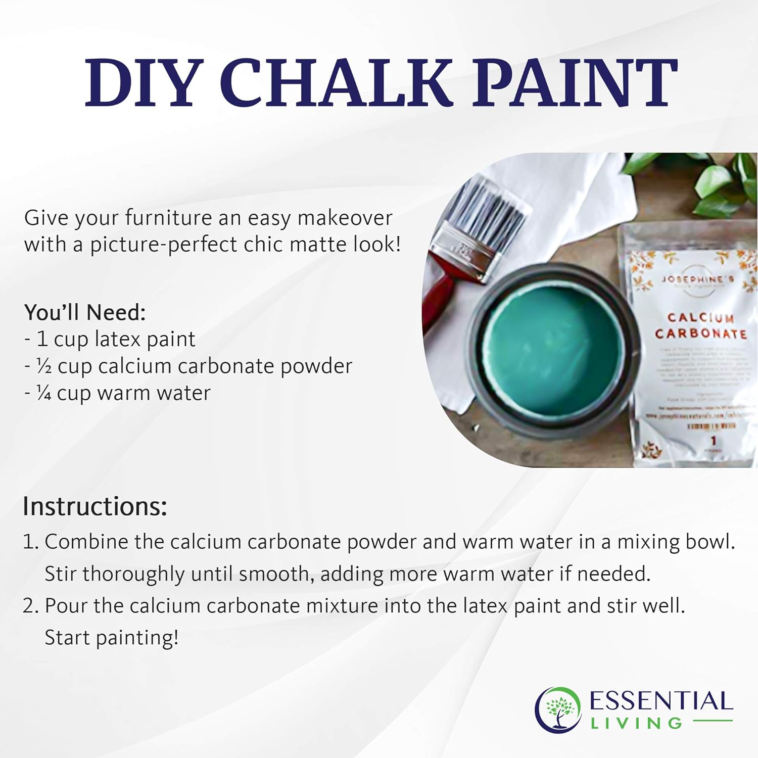Food Grade Calcium Carbonate Powder - 1 lb - Heartburn Relief, DIY Toothpaste, Chalk Paint - No Additives