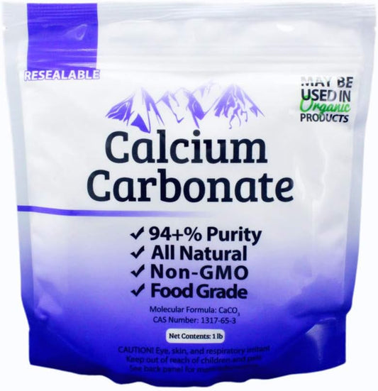 Food Grade Ground Limestone Calcium Carbonate Powder 1 lb - 97% Pure