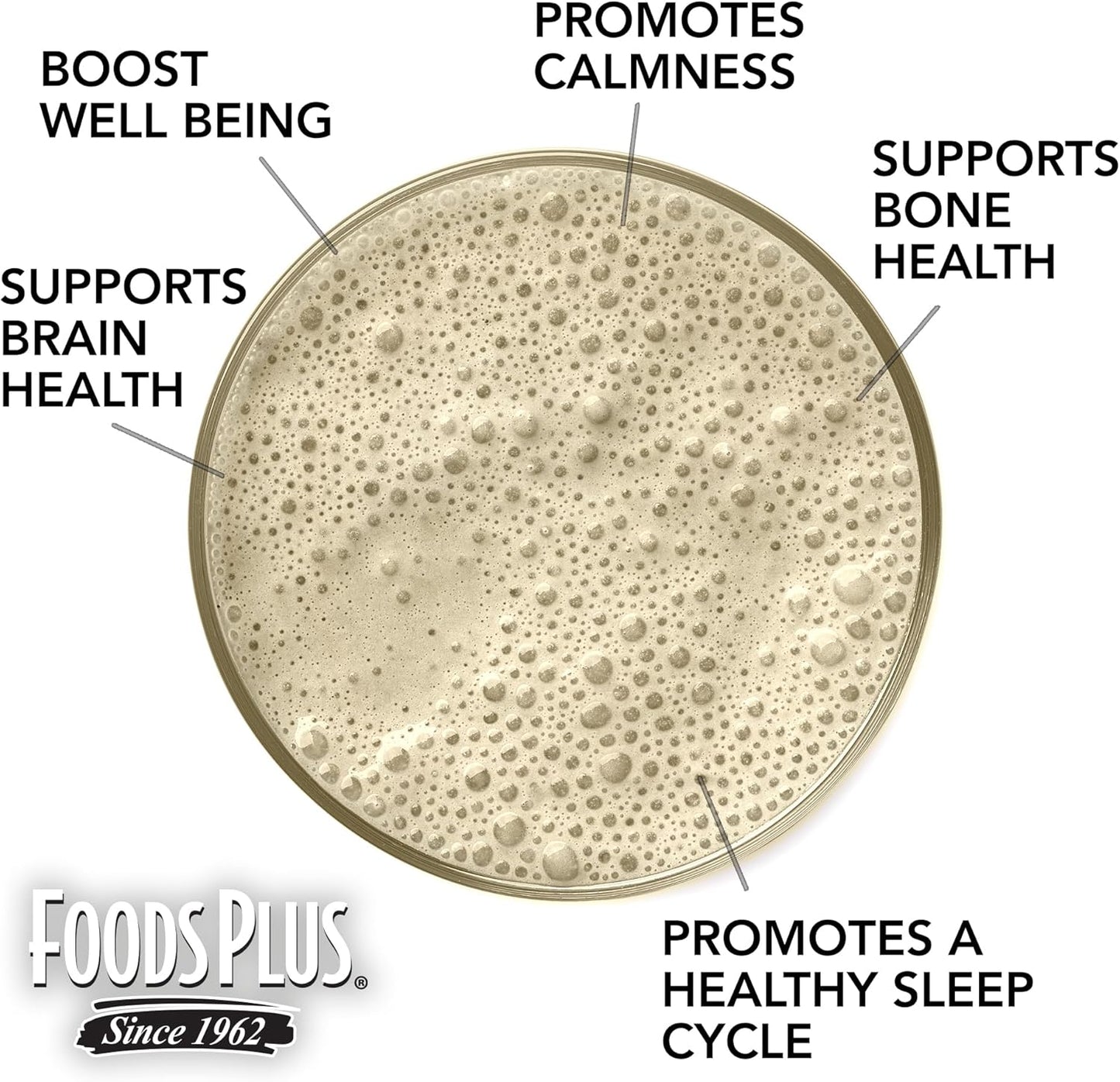 FoodsPlus Magnesium Citrate Calming Drink Mix with Electrolytes for Sleep and Wellbeing - Lemon Flavor, 40 Servings