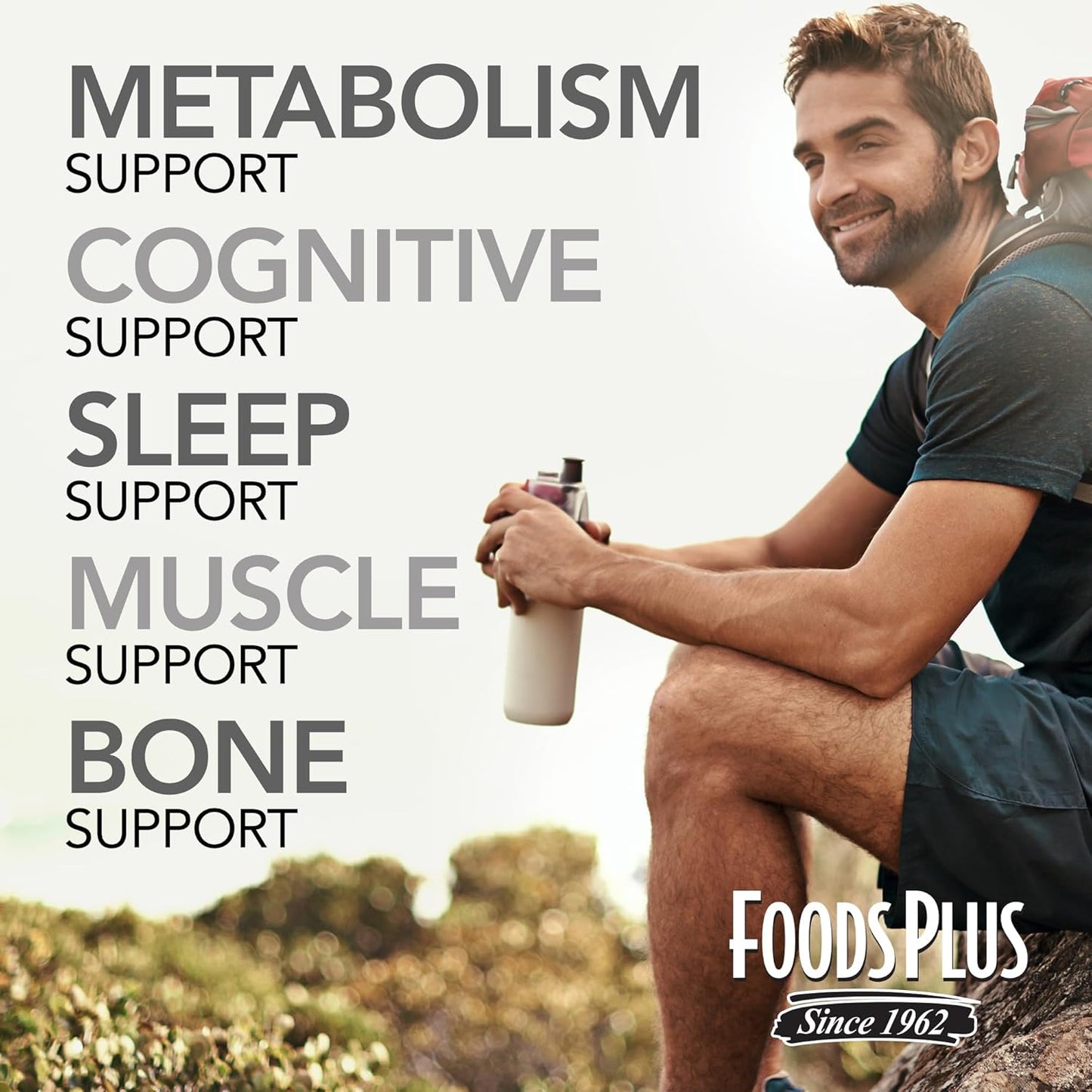 FoodsPlus Magnesium Citrate Calming Drink Mix with Electrolytes for Sleep and Wellbeing - Lemon Flavor, 40 Servings