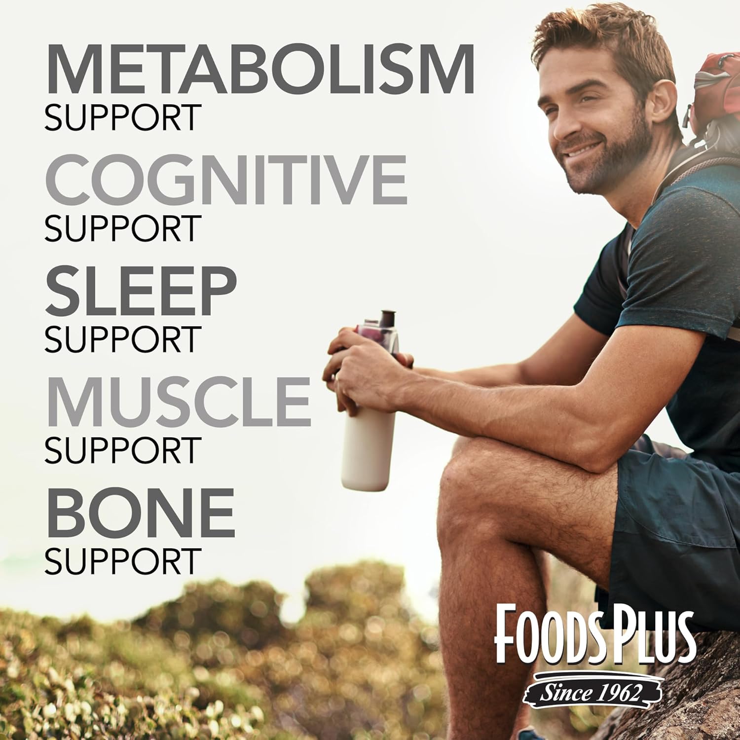 FoodsPlus Magnesium Citrate Calming Drink Mix with Electrolytes for Sleep and Wellbeing - Lemon Flavor, 40 Servings