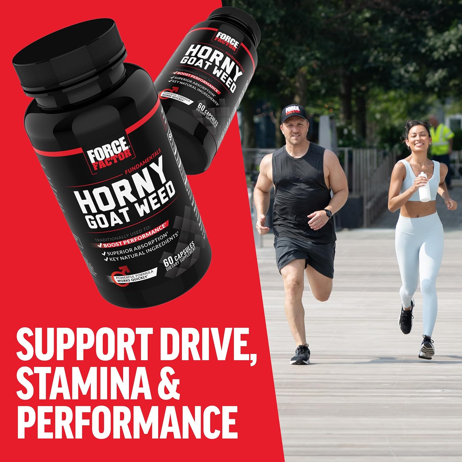 Force Factor Horny Goat Weed 3-Pack for Men - Natural Male Drive & Vitality Supplement - Superior Absorption - Fundamental Series - 750mg, 180 Capsules