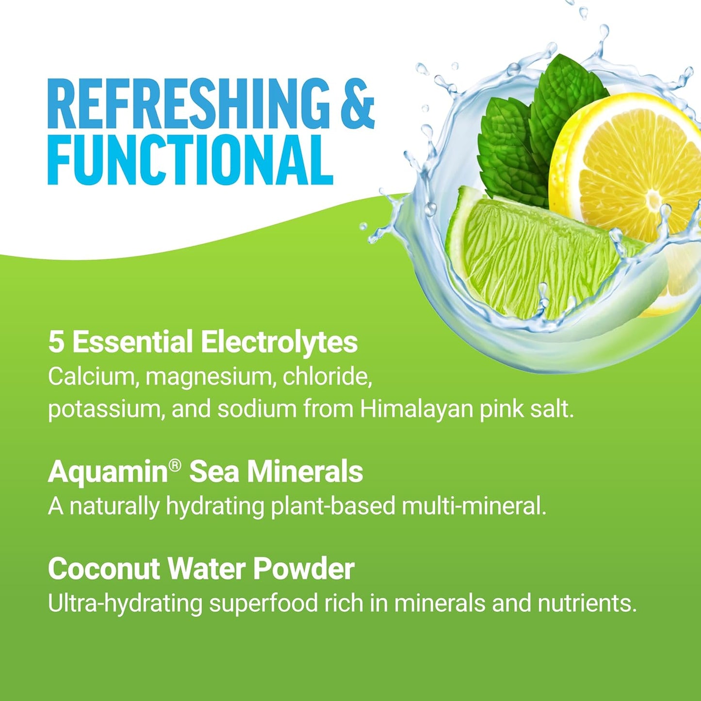 Force Factor Liquid Electrolyte Powder Packets - Lemon Lime Flavor - Hydration with 5 Essential Electrolytes, Vitamins, Minerals, Antioxidants - 40 Stick Packs, 2-Pack